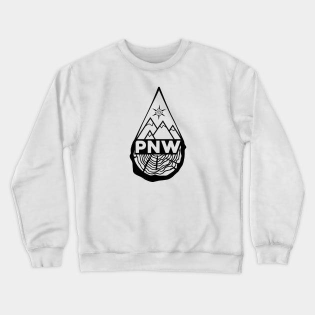 PNW Rain Crewneck Sweatshirt by RainShineDesign